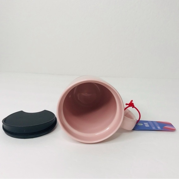 New! Starbucks Heart 12oz Ceramic Travel Lid Pink Multicolor Coffee Cup - Picture 8 of 8